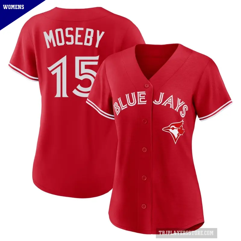 Women's No.15 Lloyd Moseby Toronto Blue Jays Red Replica Canada Day Jersey