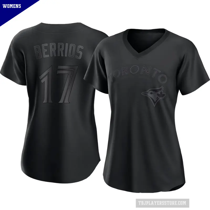 Women's No.17 Jose Berrios Toronto Blue Jays Black Replica Pitch Fashion Jersey