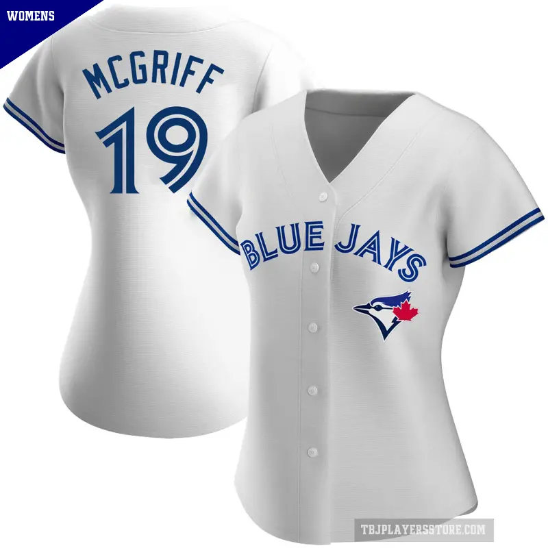 Women's No.19 Fred Mcgriff Toronto Blue Jays White Replica Home Jersey