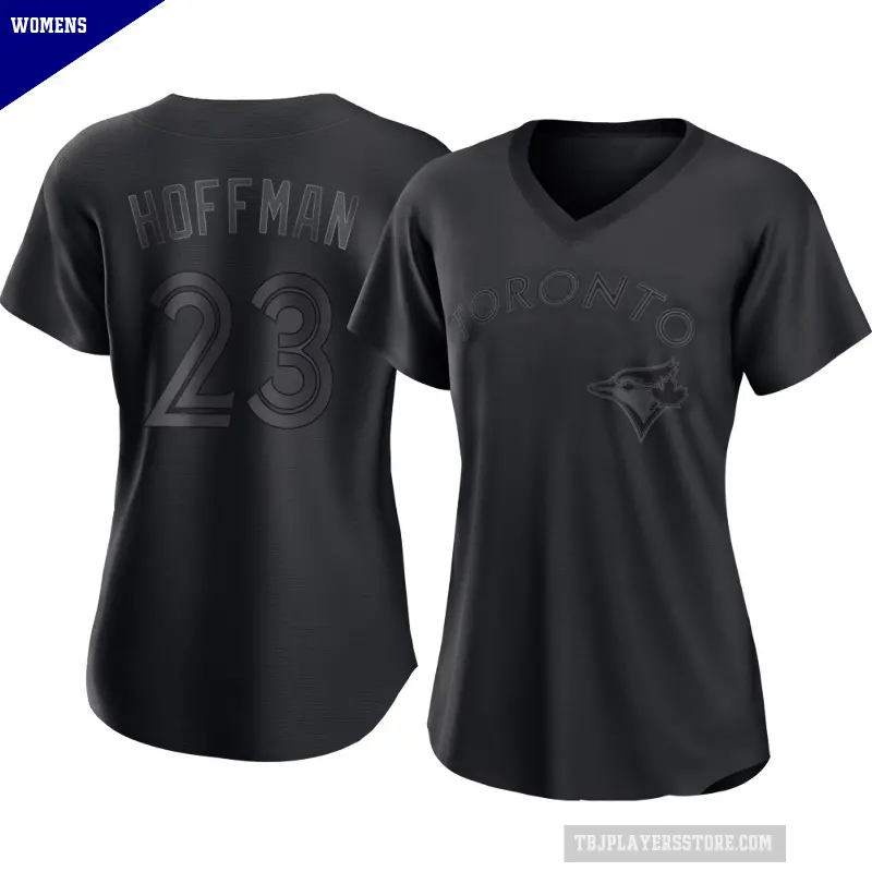 Women's No.23 Jeff Hoffman Toronto Blue Jays Black Authentic Pitch Fashion Jersey
