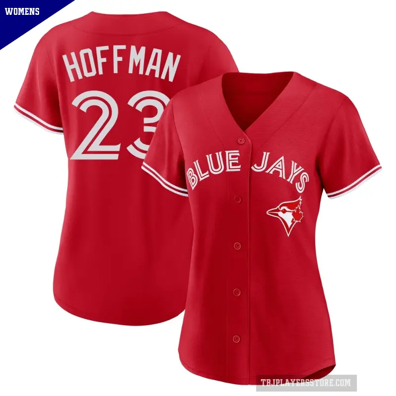 Women's No.23 Jeff Hoffman Toronto Blue Jays Red Replica Canada Day Jersey