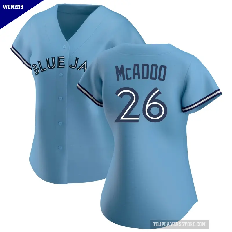 Women's No.26 Charles McAdoo Toronto Blue Jays Blue Authentic Jersey