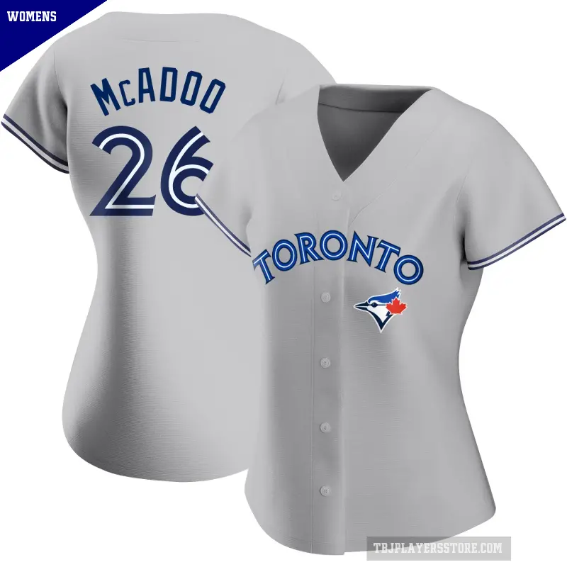 Women's No.26 Charles McAdoo Toronto Blue Jays Gray Authentic Road Jersey