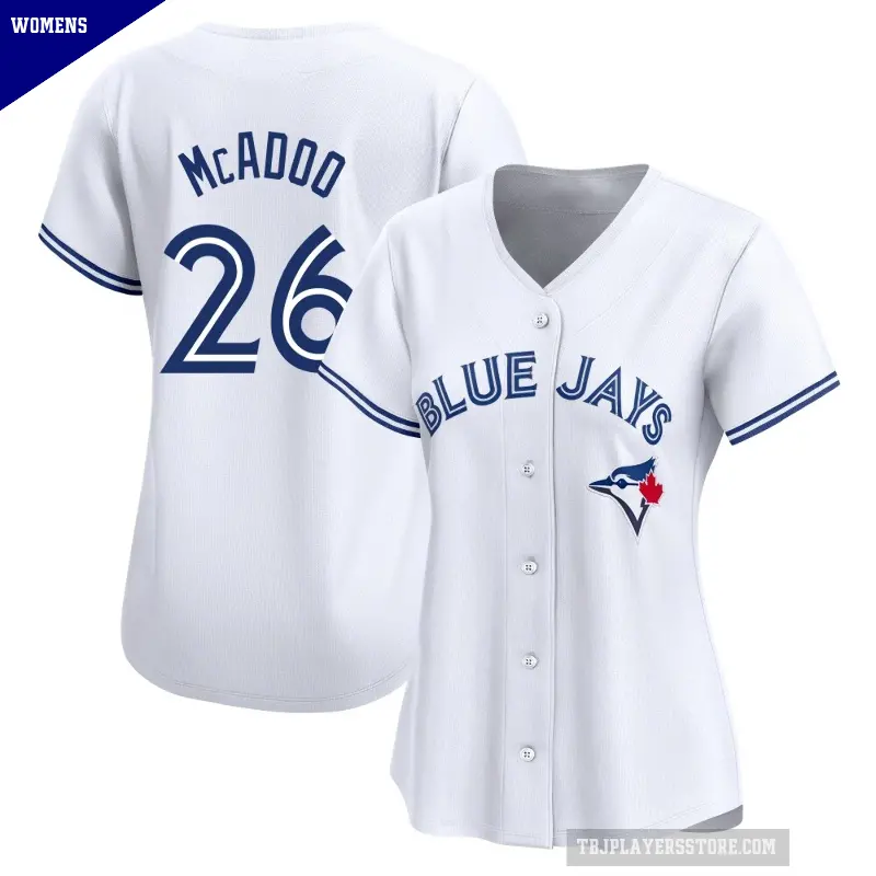 Women's No.26 Charles McAdoo Toronto Blue Jays White Limited Home Jersey