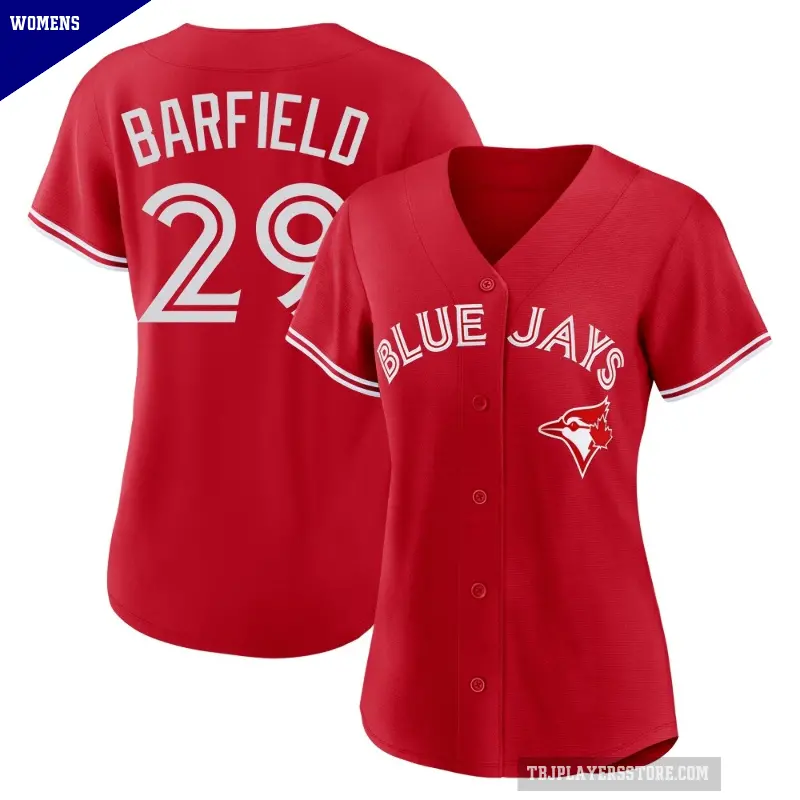 Women's No.29 Jesse Barfield Toronto Blue Jays Red Replica Canada Day Jersey