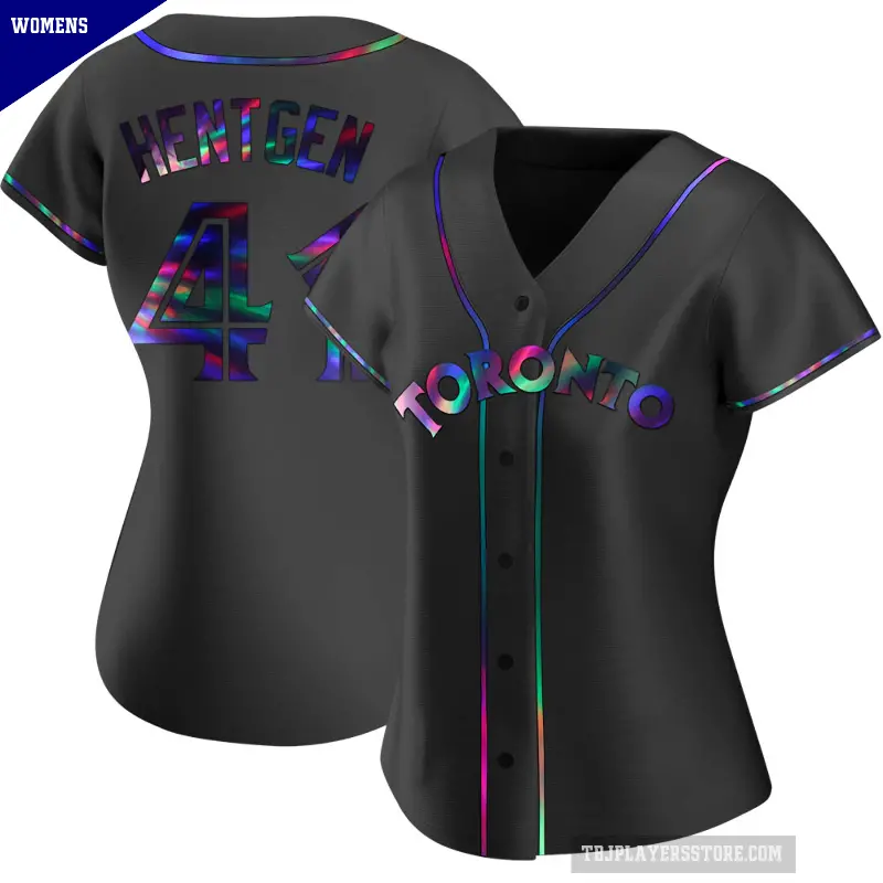Women's No.41 Pat Hentgen Toronto Blue Jays Black Replica Holographic Alternate Jersey