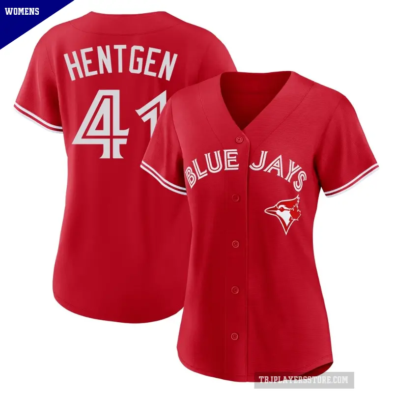 Women's No.41 Pat Hentgen Toronto Blue Jays Red Replica Canada Day Jersey