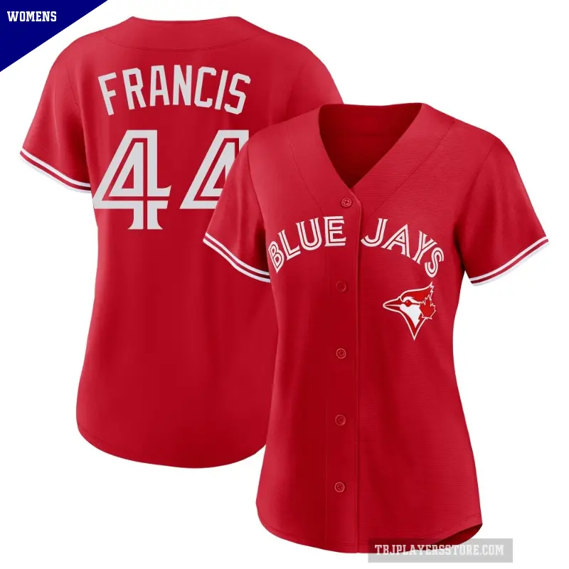 Women's No.44 Bowden Francis Toronto Blue Jays Red Replica Canada Day Jersey