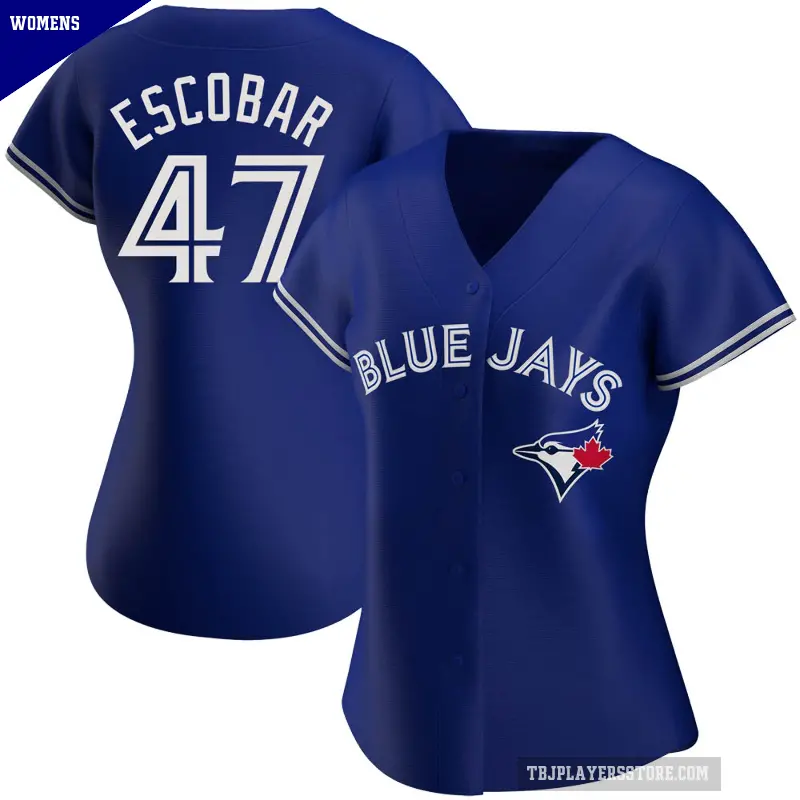 Women's No.47 Kelvim Escobar Toronto Blue Jays Royal Replica Alternate Jersey