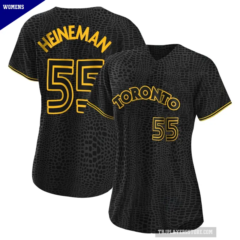 Women's No.55 Tyler Heineman Toronto Blue Jays Black Authentic Snake Skin City Jersey
