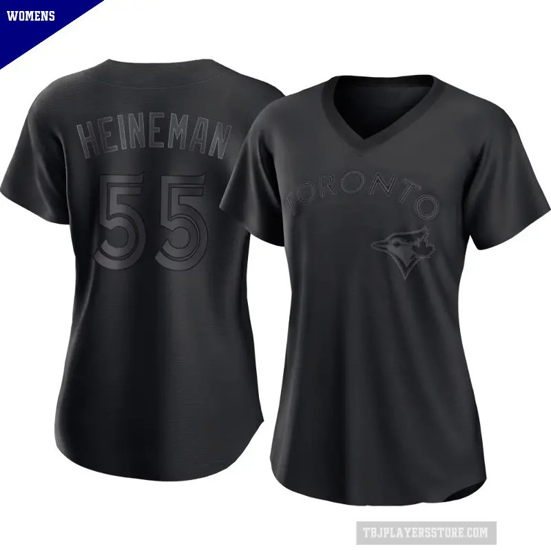 Women's No.55 Tyler Heineman Toronto Blue Jays Black Replica Pitch Fashion Jersey