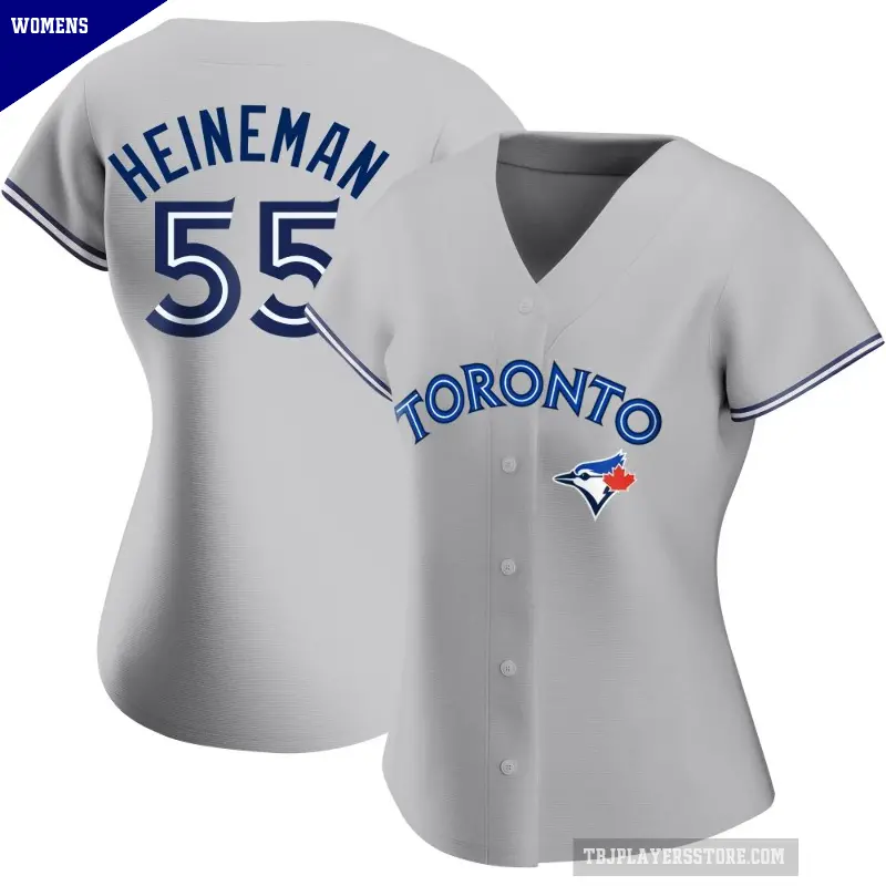 Women's No.55 Tyler Heineman Toronto Blue Jays Gray Authentic Road Jersey