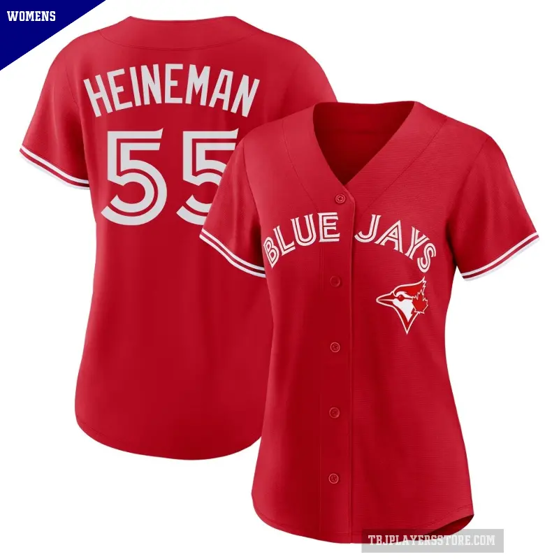 Women's No.55 Tyler Heineman Toronto Blue Jays Red Replica Canada Day Jersey