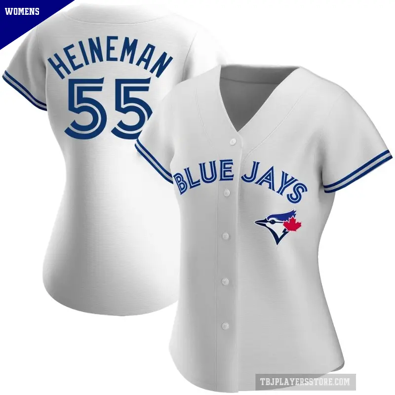 Women's No.55 Tyler Heineman Toronto Blue Jays White Authentic Home Jersey