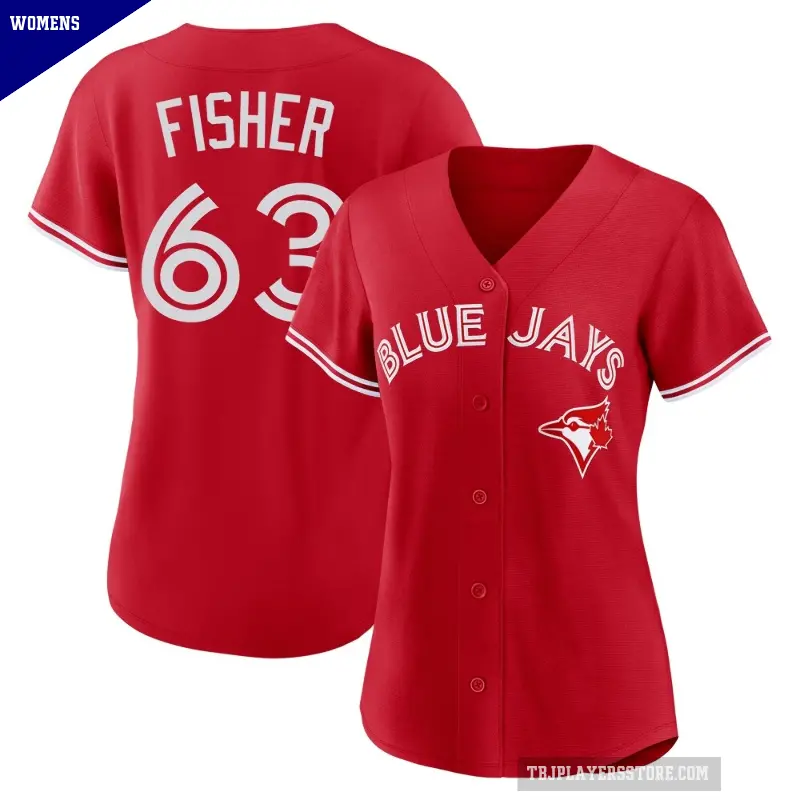 Women's No.63 Braydon Fisher Toronto Blue Jays Red Replica Canada Day Jersey
