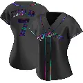 Women's No.7 Chris Coghlan Toronto Blue Jays Black Replica Holographic Alternate Jersey