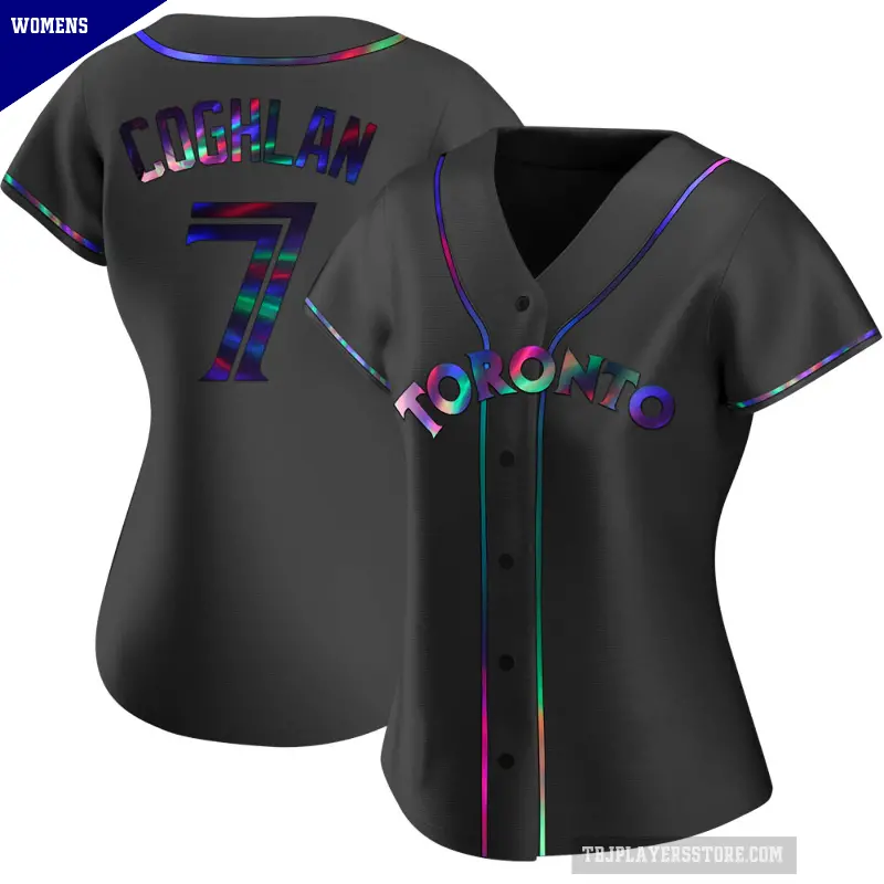 Women's No.7 Chris Coghlan Toronto Blue Jays Black Replica Holographic Alternate Jersey