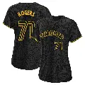 Women's No.71 Tyler Rogers Toronto Blue Jays Black Replica Snake Skin City Jersey