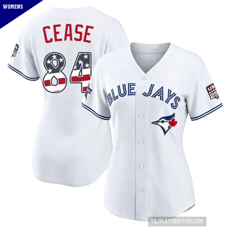 Women's No.84 Dylan Cease Toronto Blue Jays White Limited 2026 All-Star Edition Stars & Stripes Stadium Jersey