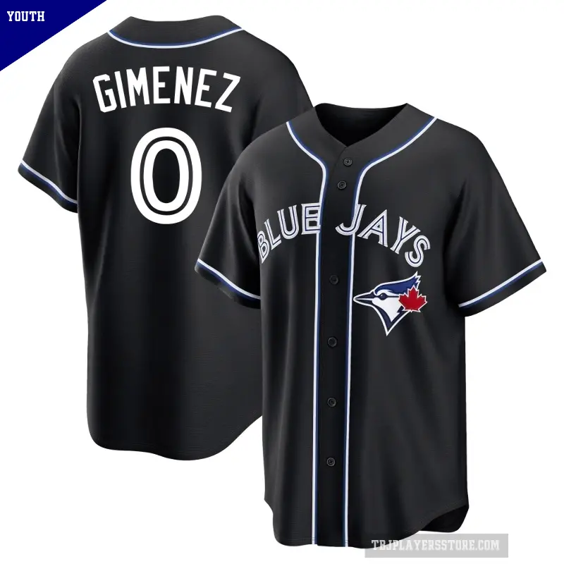 Youth No.0 Andres Gimenez Toronto Blue Jays Black Replica Fashion Out Jersey
