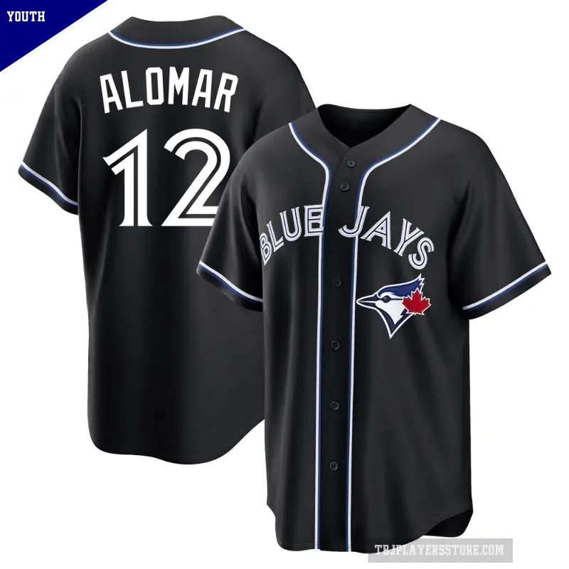 Youth No.12 Roberto Alomar Toronto Blue Jays Black Replica Fashion Out Jersey