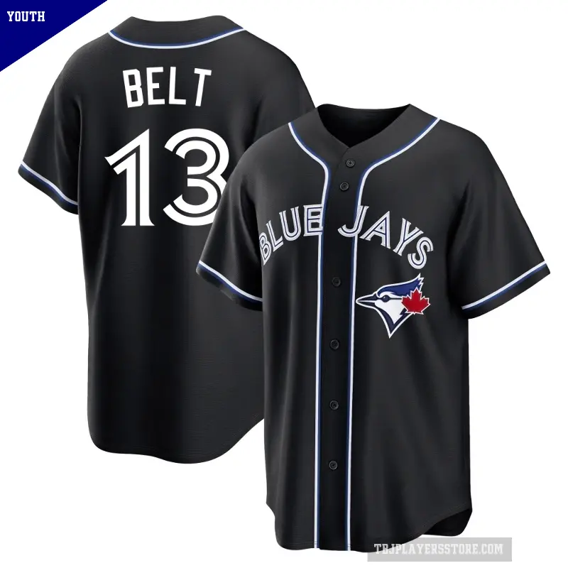 Youth No.13 Brandon Belt Toronto Blue Jays Black Replica Fashion Out Jersey