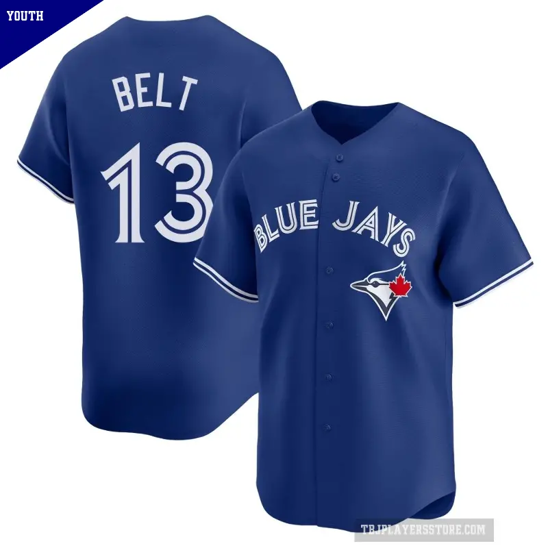 Youth No.13 Brandon Belt Toronto Blue Jays Royal Limited Alternate Jersey