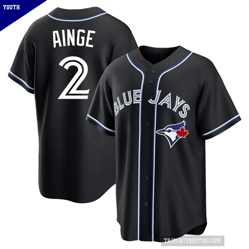 Youth No.2 Danny Ainge Toronto Blue Jays Black Replica Fashion Out Jersey