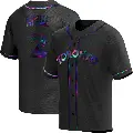 Youth No.2 Danny Ainge Toronto Blue Jays Black Replica Holographic Alternate Jersey
