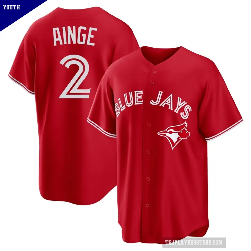 Youth No.2 Danny Ainge Toronto Blue Jays Red Replica Canada Day Jersey