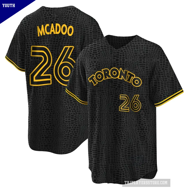 Youth No.26 Charles McAdoo Toronto Blue Jays Black Replica Snake Skin City Jersey