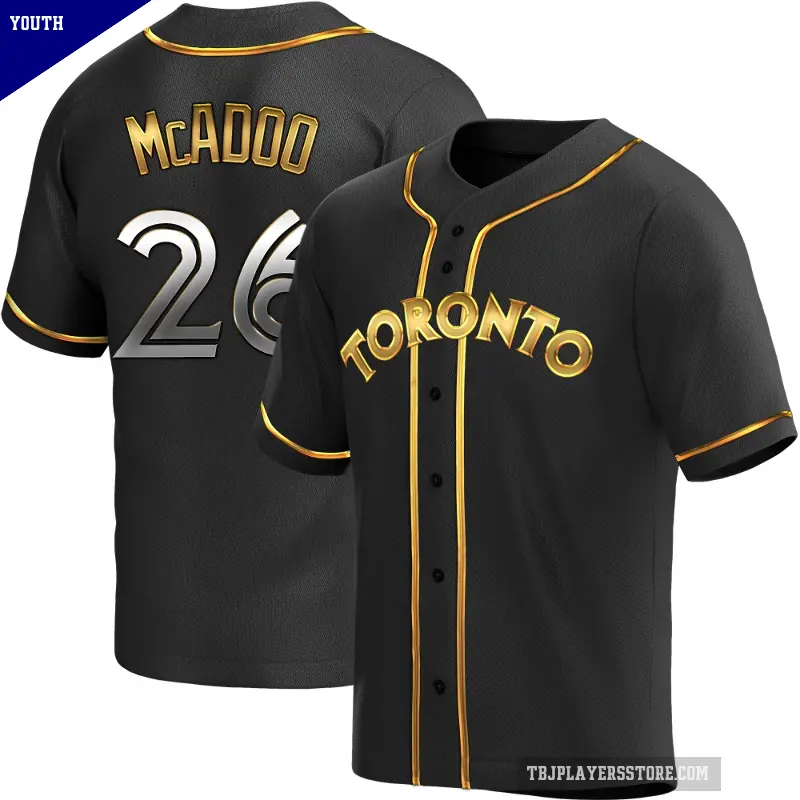 Youth No.26 Charles McAdoo Toronto Blue Jays Gold Replica Black en Alternate Jersey