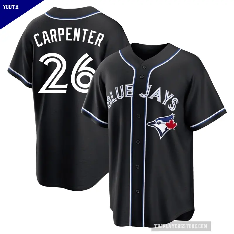 Youth No.26 Chris Carpenter Toronto Blue Jays Black Replica Fashion Out Jersey