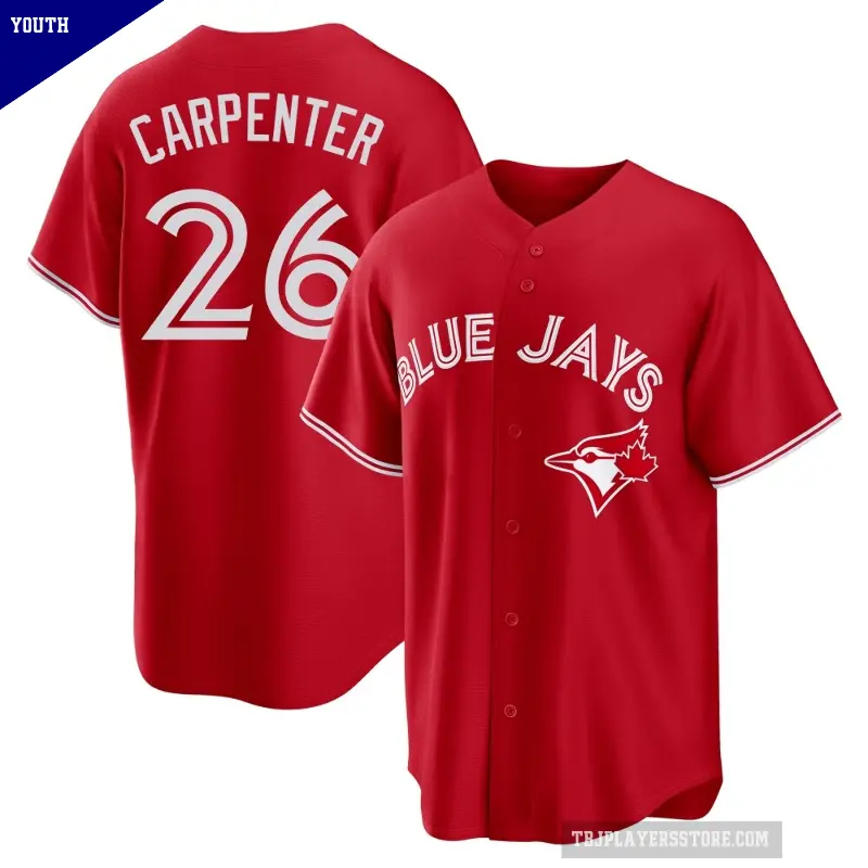 Youth No.26 Chris Carpenter Toronto Blue Jays Red Replica Canada Day Jersey