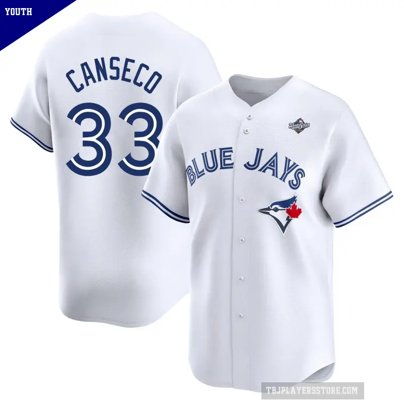 Youth No.33 Jose Canseco Toronto Blue Jays White Limited Home 2025 World Series Jersey