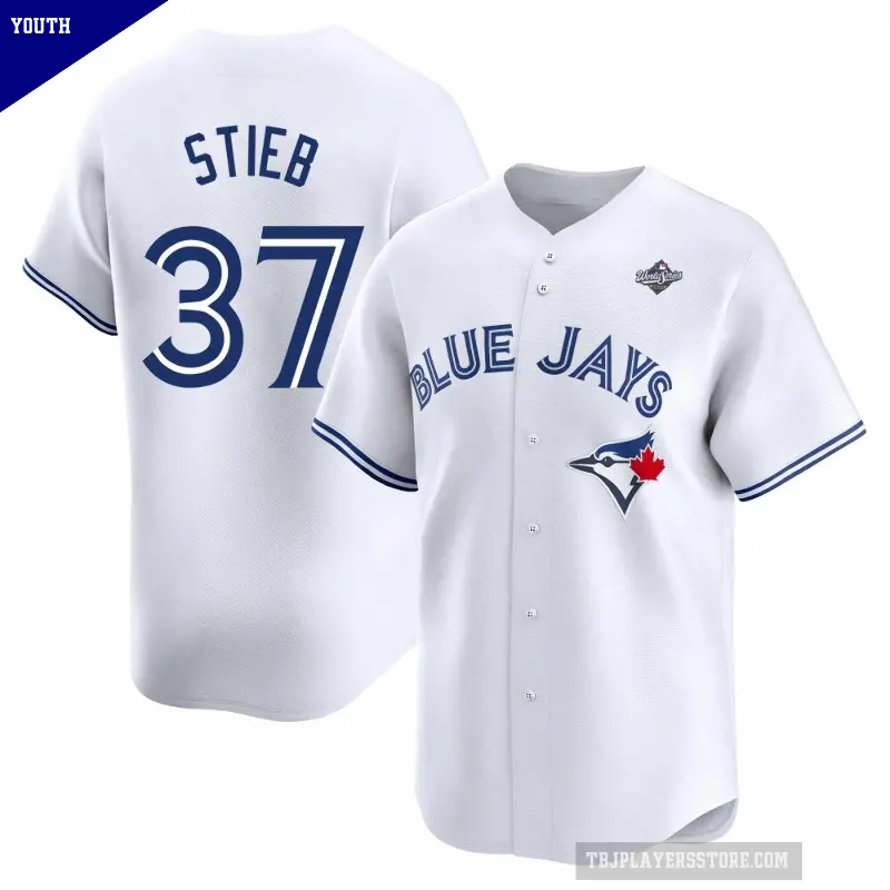 Youth No.37 Dave Stieb Toronto Blue Jays White Limited Home 2025 World Series Jersey