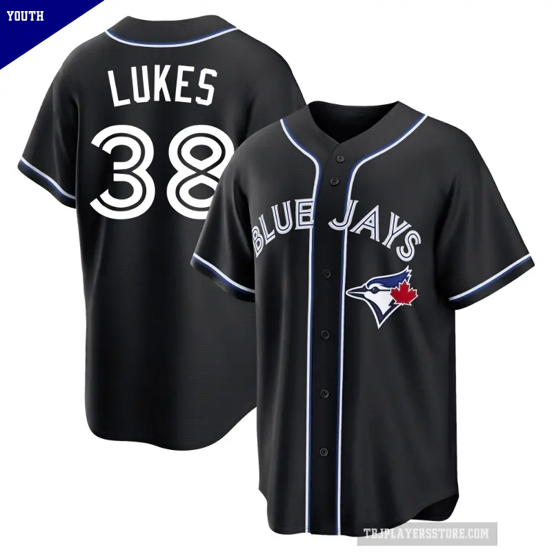 Youth No.38 Nathan Lukes Toronto Blue Jays Black Replica Fashion Out Jersey