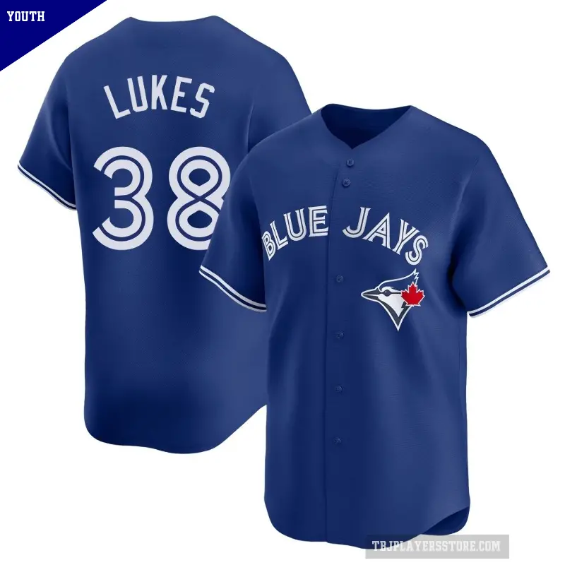 Youth No.38 Nathan Lukes Toronto Blue Jays Royal Limited Alternate Jersey