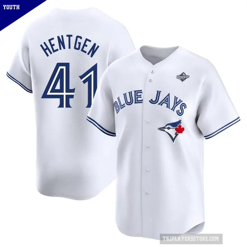 Youth No.41 Pat Hentgen Toronto Blue Jays White Limited Home 2025 World Series Jersey