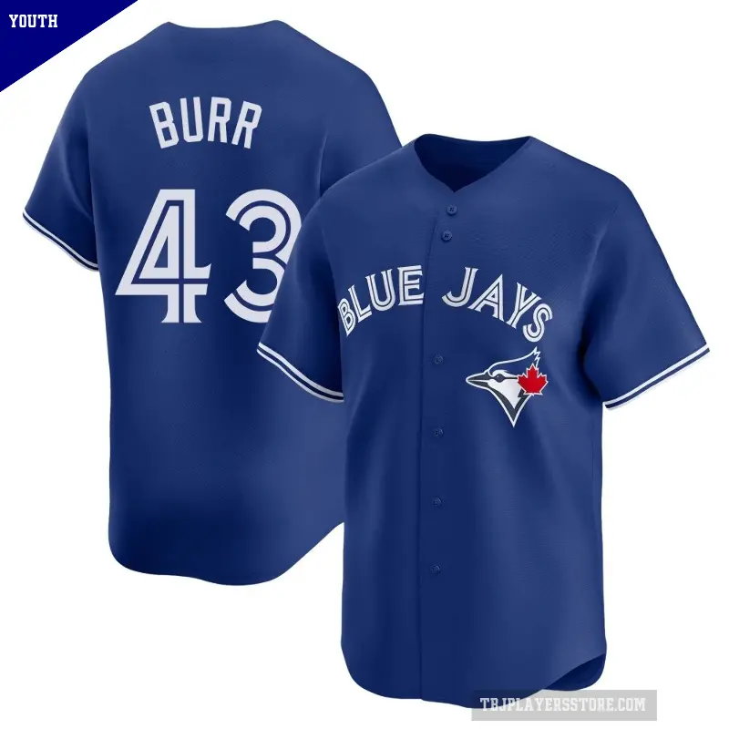 Youth No.43 Ryan Burr Toronto Blue Jays Royal Limited Alternate Jersey