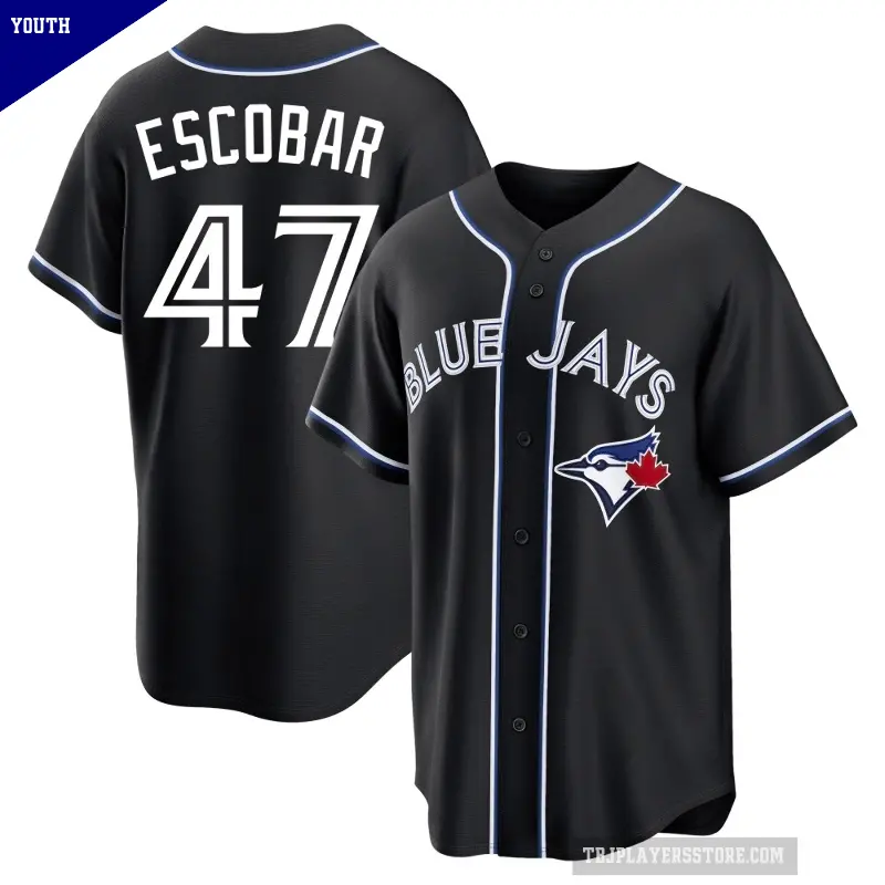 Youth No.47 Kelvim Escobar Toronto Blue Jays Black Replica Fashion Out Jersey