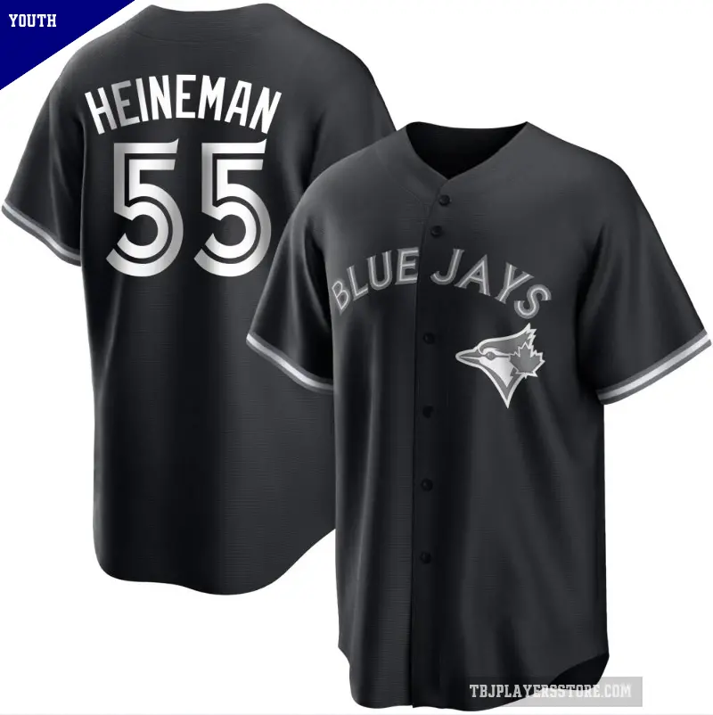 Youth No.55 Tyler Heineman Toronto Blue Jays Black/White Replica Jersey