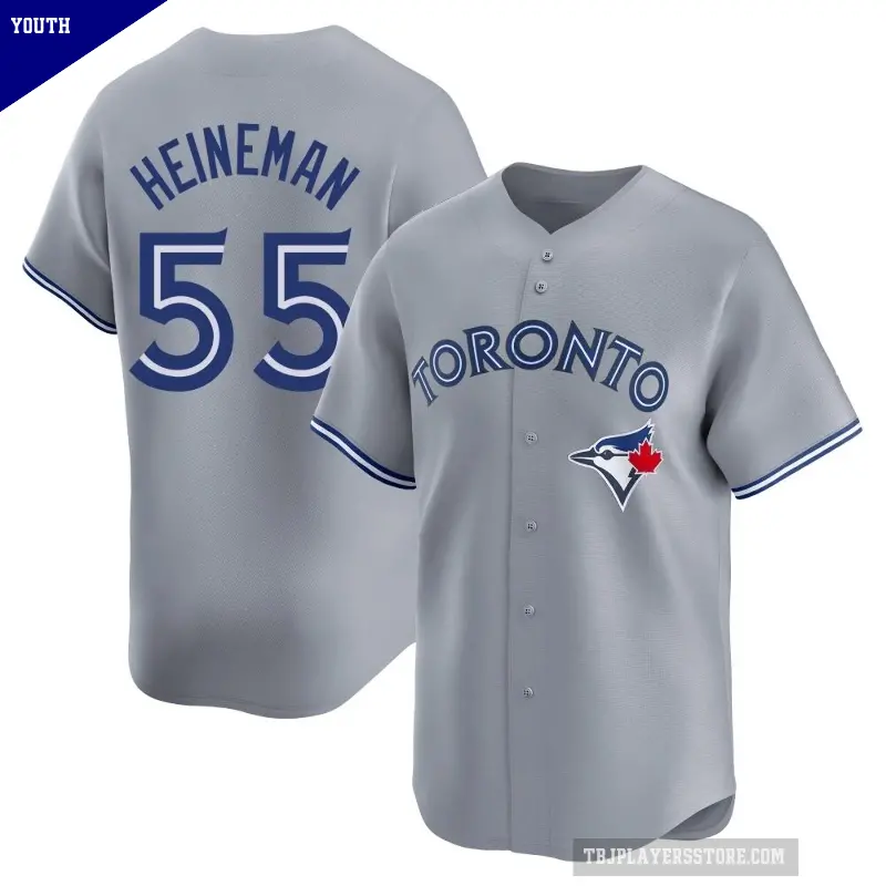 Youth No.55 Tyler Heineman Toronto Blue Jays Gray Limited Away Jersey