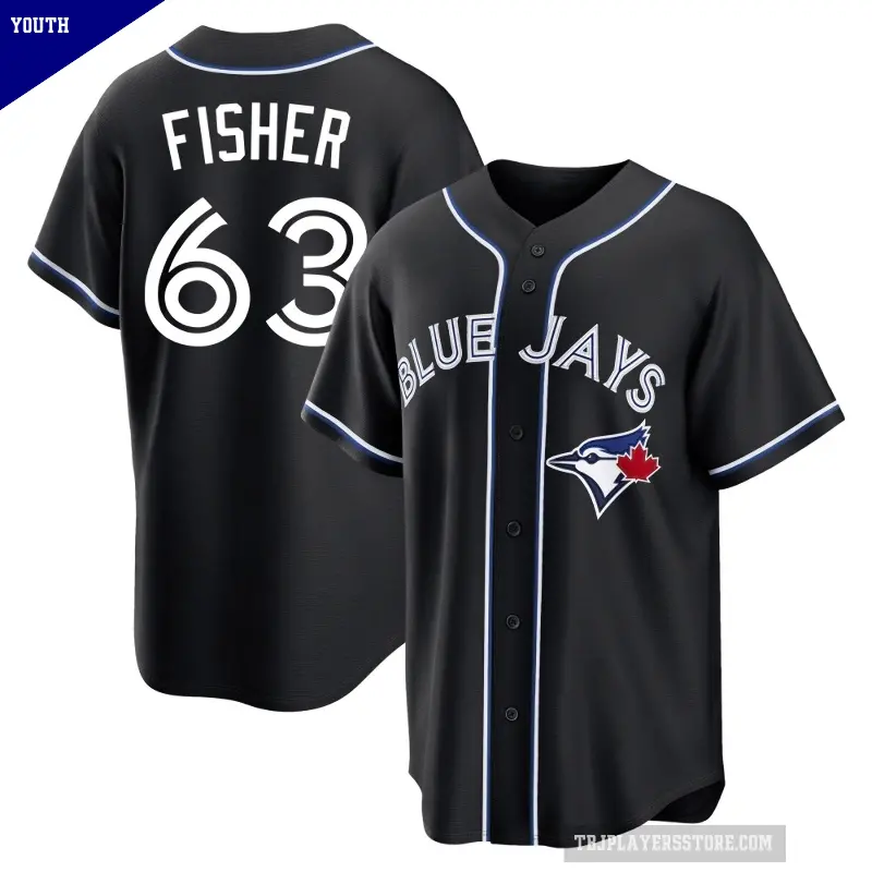 Youth No.63 Braydon Fisher Toronto Blue Jays Black Replica Fashion Out Jersey