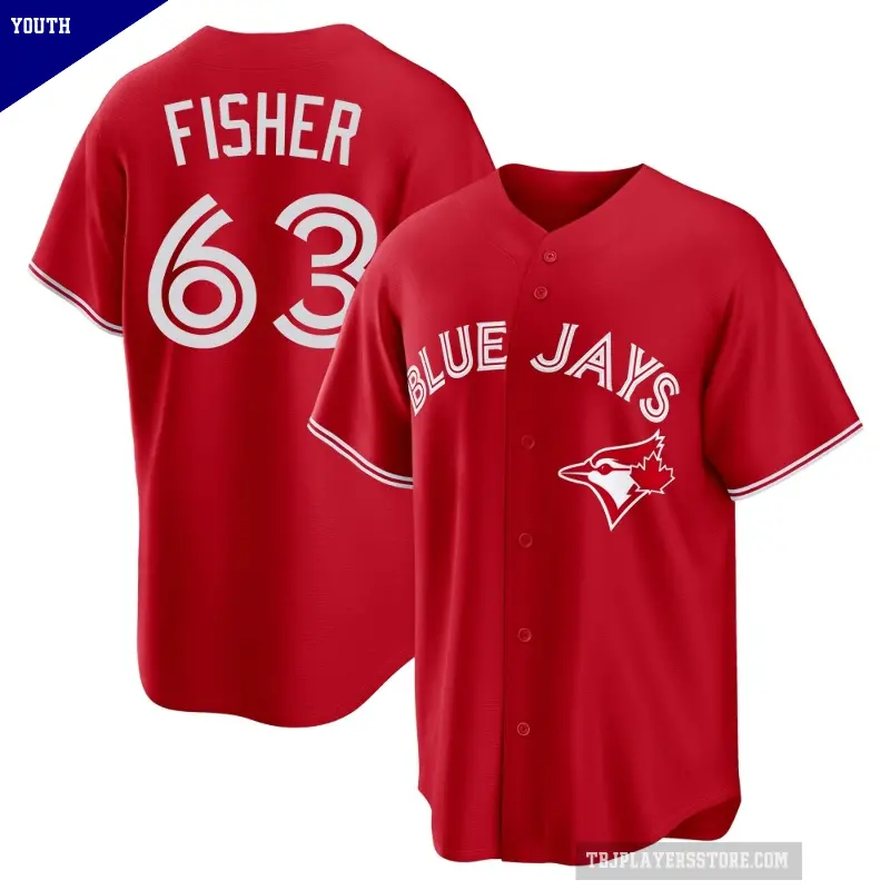Youth No.63 Braydon Fisher Toronto Blue Jays Red Replica Canada Day Jersey