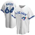 Youth No.64 Adam Macko Toronto Blue Jays White Replica Home Cooperstown Collection Jersey