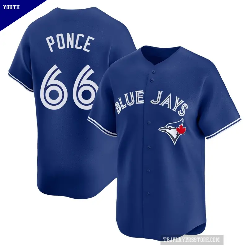 Youth No.66 Cody Ponce Toronto Blue Jays Royal Limited Alternate Jersey