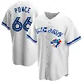 Youth No.66 Cody Ponce Toronto Blue Jays White Replica Home Cooperstown Collection Jersey