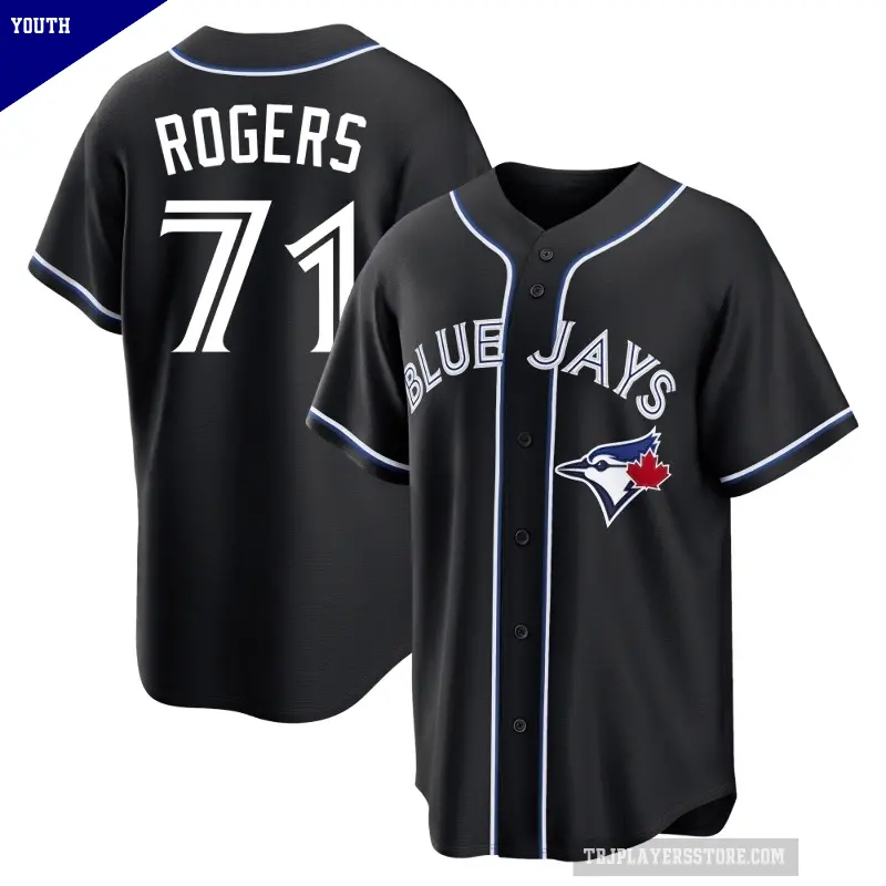 Youth No.71 Tyler Rogers Toronto Blue Jays Black Replica Fashion Out Jersey