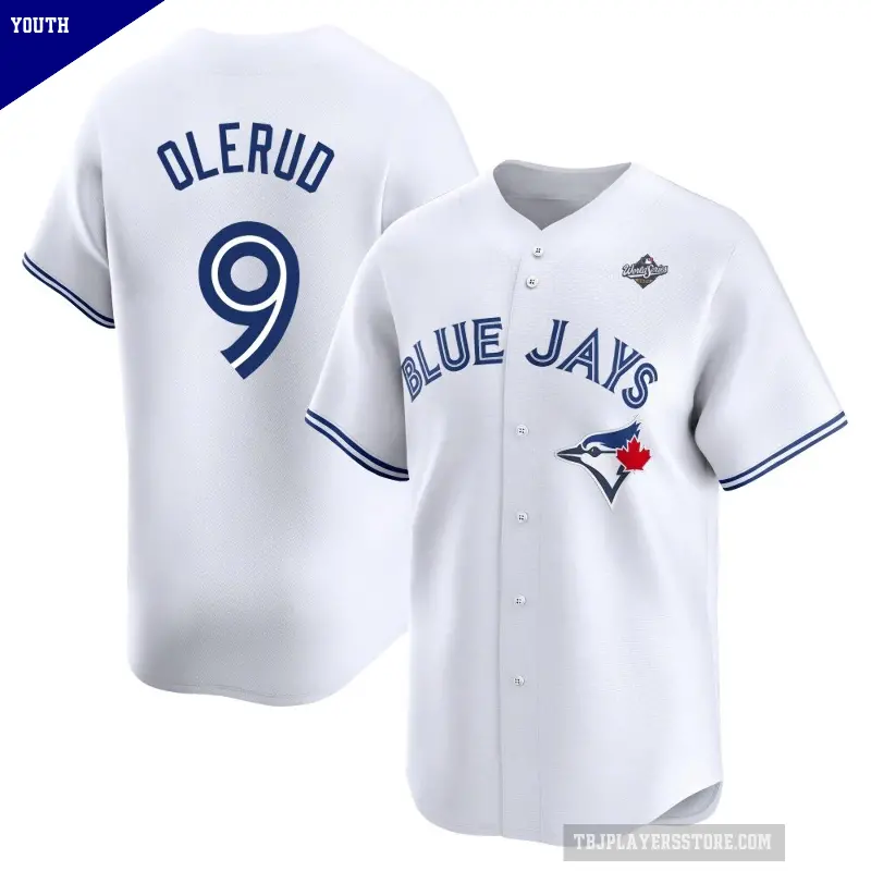 Youth No.9 John Olerud Toronto Blue Jays White Limited Home 2025 World Series Jersey